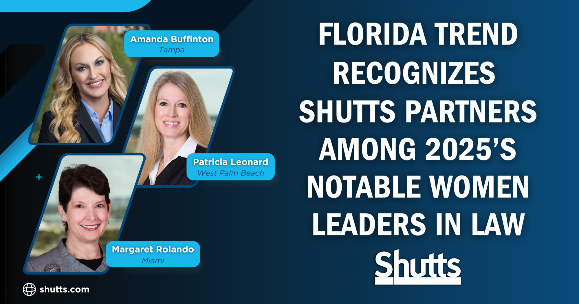 Florida Trend Recognizes Shutts Partners Among 2025’s Notable Women Leaders in Law Florida Trend Recognizes Shutts Partners Among 2025’s Notable Women Leaders in Law