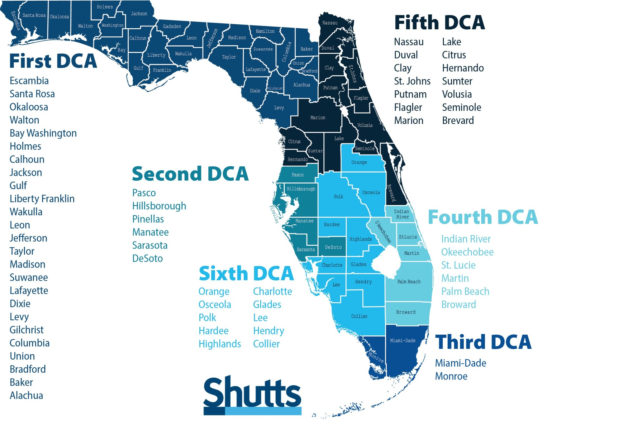 Florida District Courts of Appeal - Counties Florida District Courts of Appeal - Counties