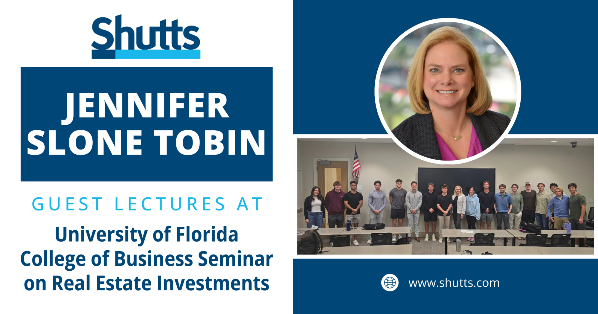 Jennifer Slone Tobin Guest Lectures at University of Florida College of Business Seminar on Real Estate Investments