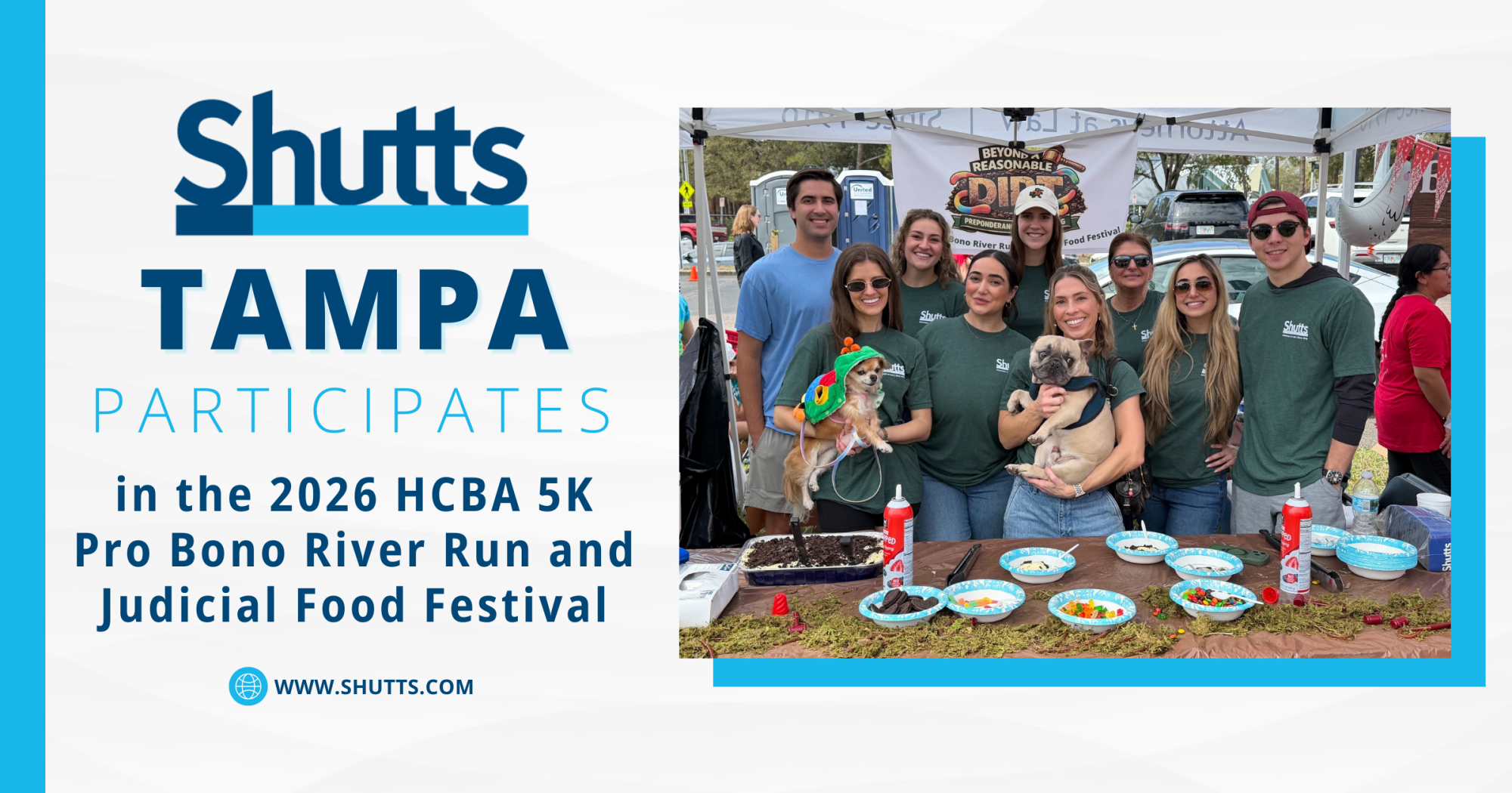 Shutts Tampa Participates in the 2026 HCBA 5K Pro Bono River Run and Judicial Food Festival Shutts Tampa Participates in the 2026 HCBA 5K Pro Bono River Run and Judicial Food Festival