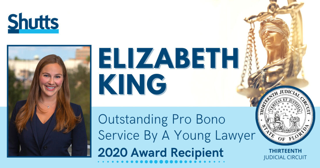 Elizabeth King Awarded Outstanding Pro Bono Service By A Young Lawyer Elizabeth King Awarded Outstanding Pro Bono Service By A Young Lawyer