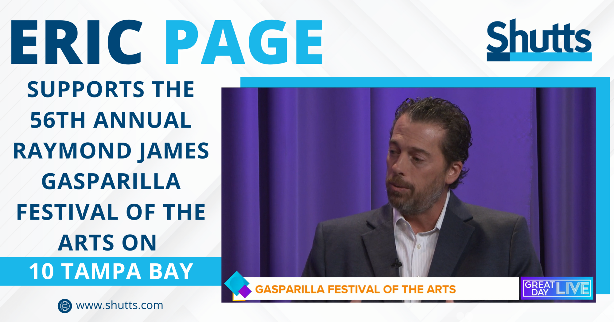 Eric Page Supports the 56th Annual Raymond James Gasparilla Festival of the Arts on 10 Tampa Bay Eric Page Supports the 56th Annual Raymond James Gasparilla Festival of the Arts on 10 Tampa Bay