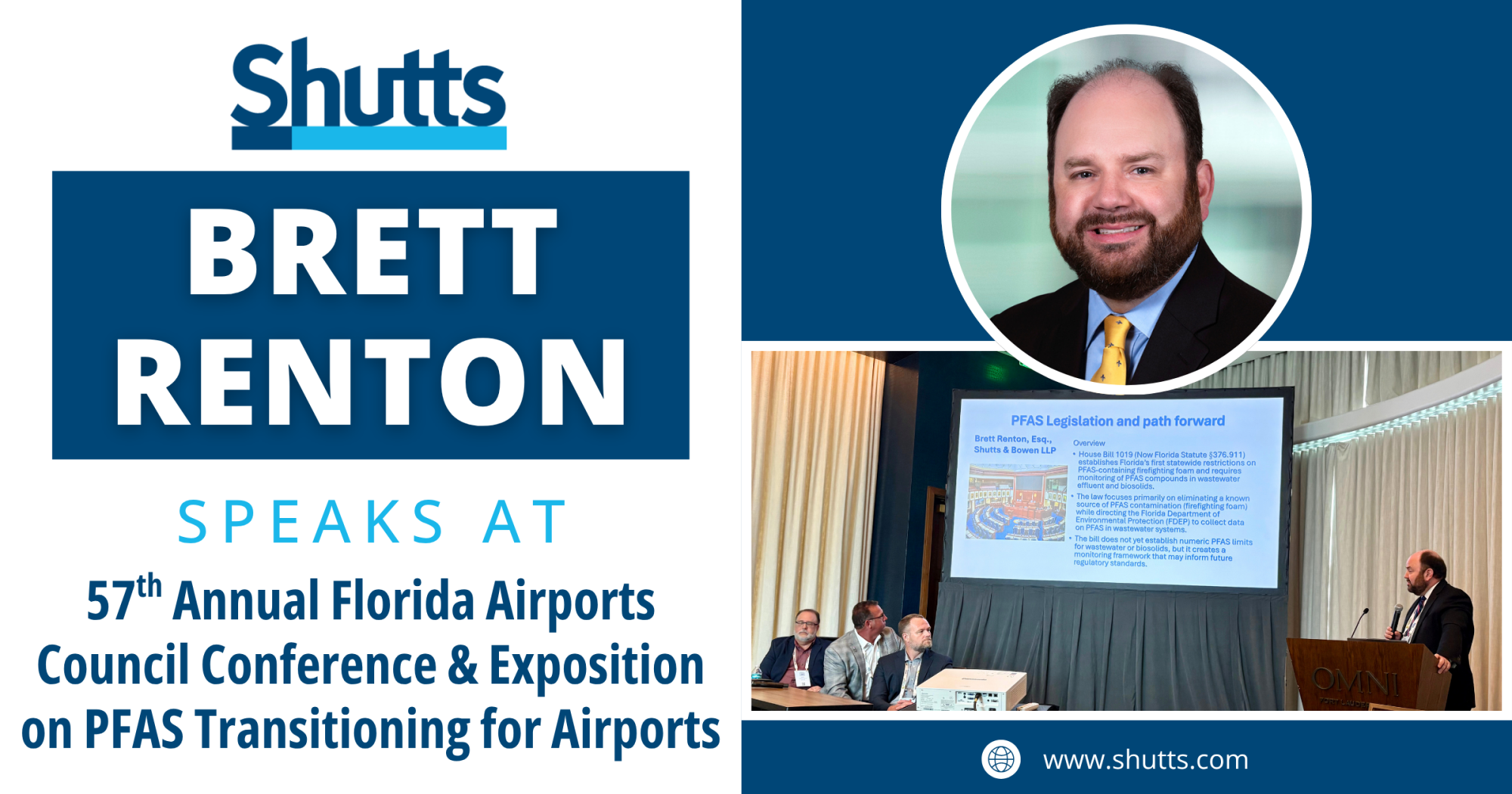 Brett Renton Speaks at 57th Annual Florida Airports Council Conference & Exposition on PFAS Transitioning for Airports