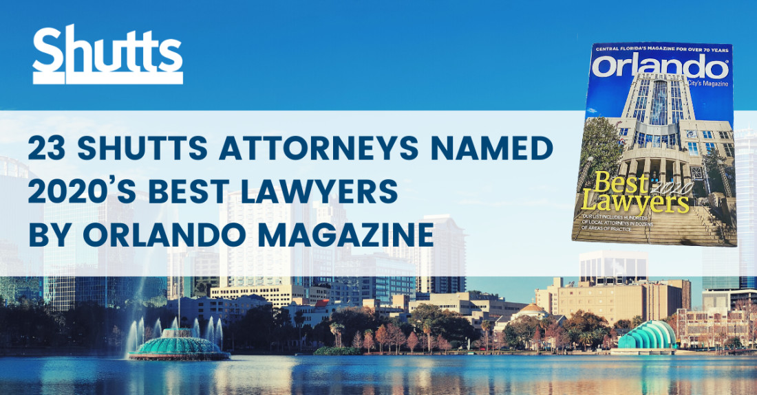23 Central Florida attorneys have been recognized as 2020 Best Lawyers&reg; by Orlando Magazine