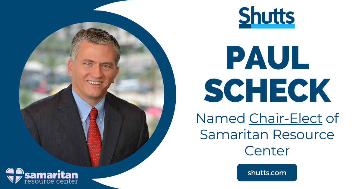 Paul Scheck Named Chair-Elect of Samaritan Resource Center Paul Scheck Named Chair-Elect of Samaritan Resource Center