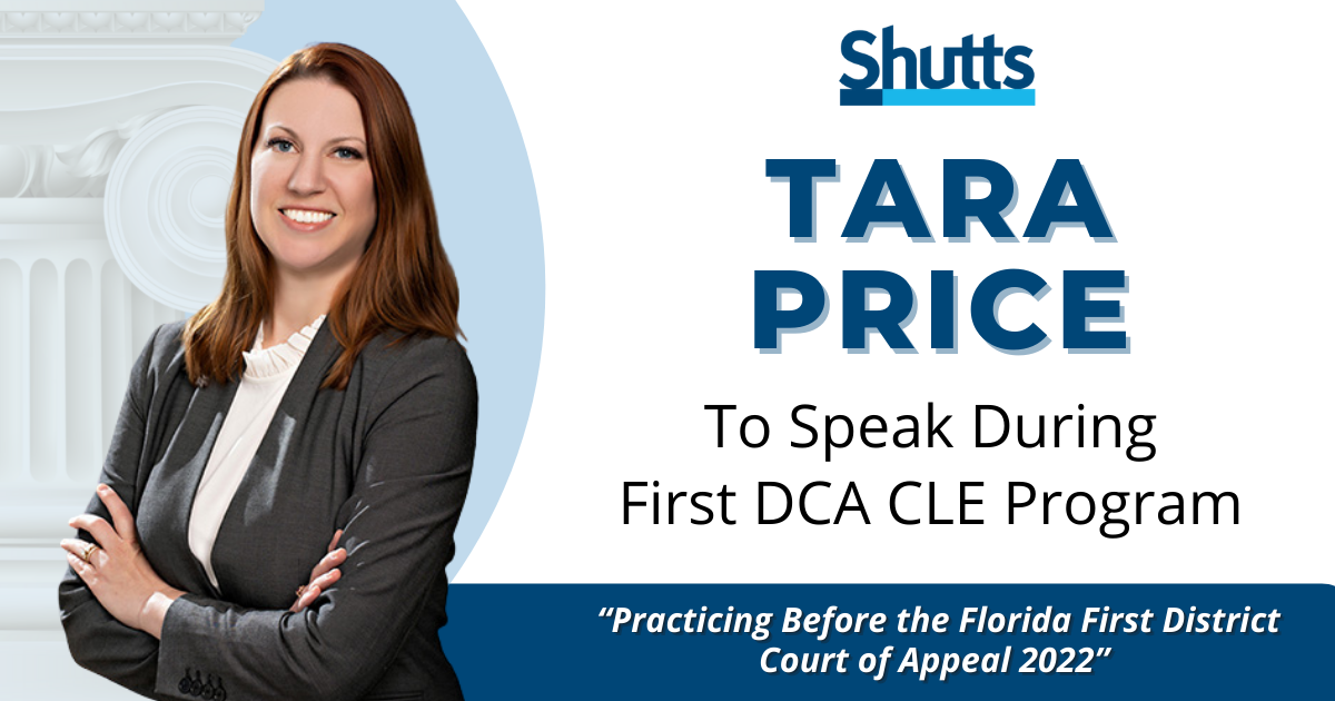 Tara Price to Speak During First DCA CLE Program Tara Price to Speak During First DCA CLE Program