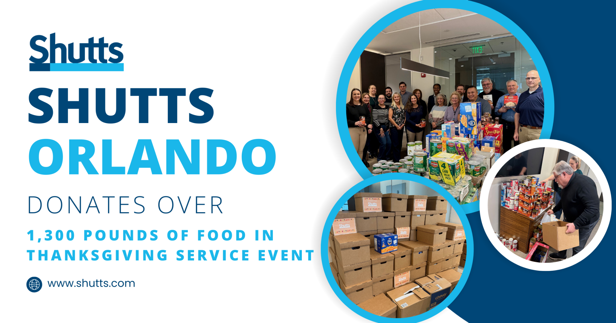 Shutts Orlando Donates Over 1,300 Pounds of Food in Thanksgiving Service Event Shutts Orlando Donates Over 1,300 Pounds of Food in Thanksgiving Service Event
