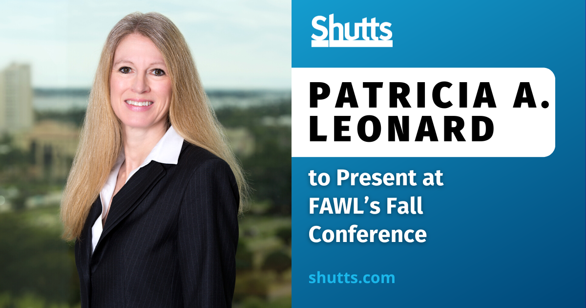 Patricia A. Leonard to Present at FAWL&rsquo;s Fall Conference