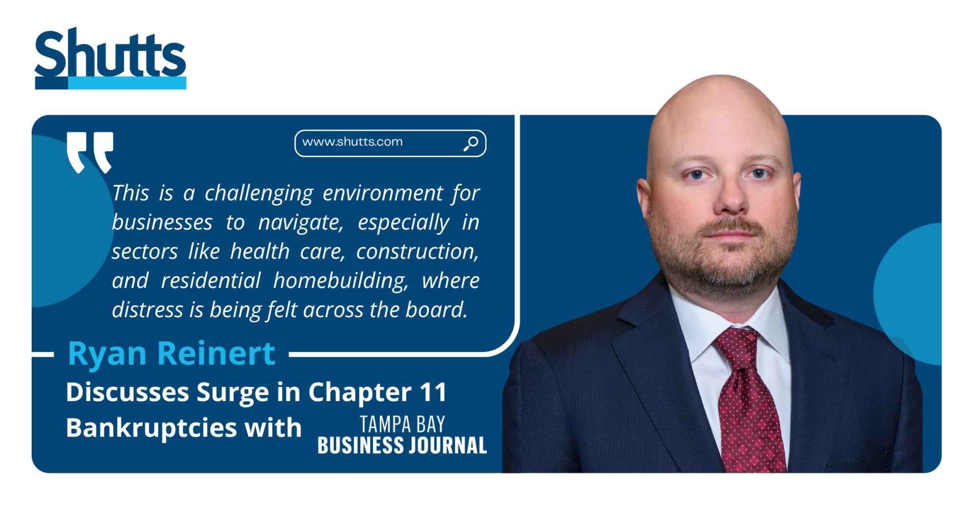 Ryan Reinert Discusses Surge in Chapter 11 Bankruptcies with Tampa Bay Business Journal