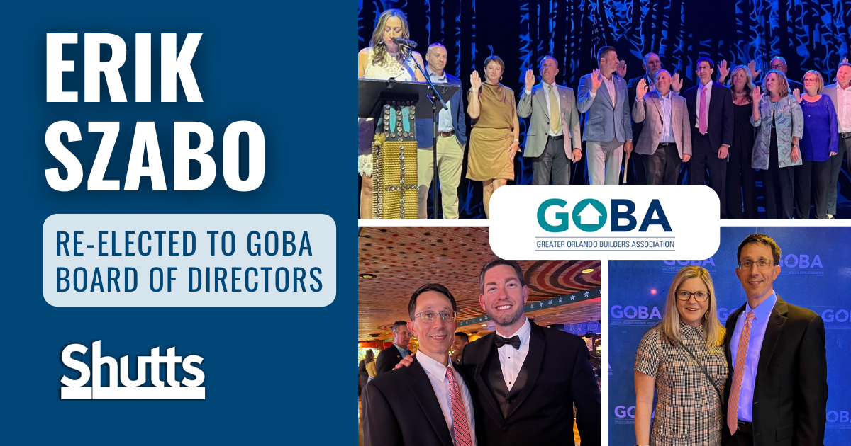 Erik Szabo Re-Elected to GOBA Board of Directors Erik Szabo Re-Elected to GOBA Board of Directors
