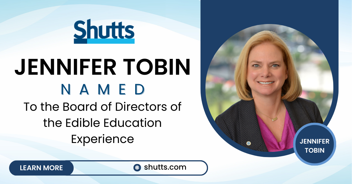 Jennifer Tobin Named to the Board of Directors of the Edible Education Experience Jennifer Tobin Named to the Board of Directors of the Edible Education Experience